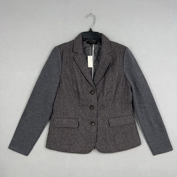 Talbots Blazer Womens 6 Gray Wool Minimalist Career Quiet Luxury Academia Jacket - Picture 1 of 14